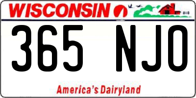 WI license plate 365NJO