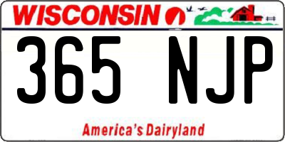 WI license plate 365NJP