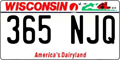 WI license plate 365NJQ