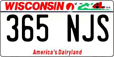 WI license plate 365NJS