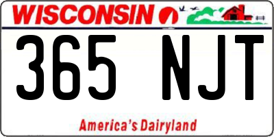 WI license plate 365NJT