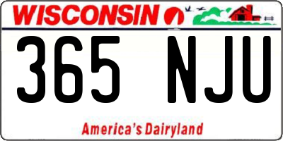 WI license plate 365NJU