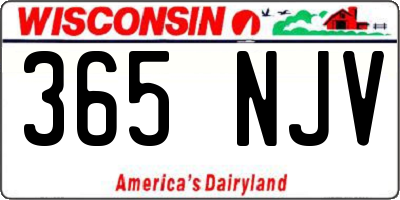 WI license plate 365NJV