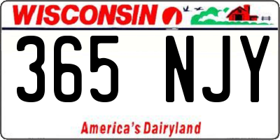 WI license plate 365NJY