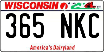 WI license plate 365NKC