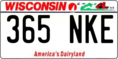 WI license plate 365NKE