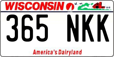 WI license plate 365NKK