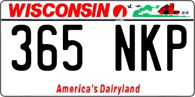 WI license plate 365NKP