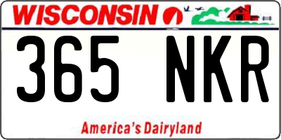 WI license plate 365NKR