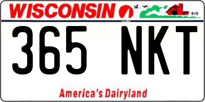 WI license plate 365NKT