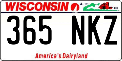 WI license plate 365NKZ