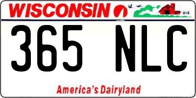 WI license plate 365NLC