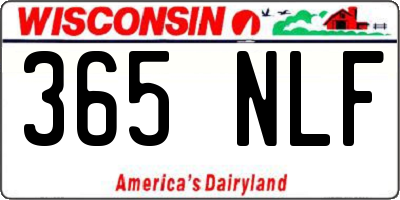 WI license plate 365NLF