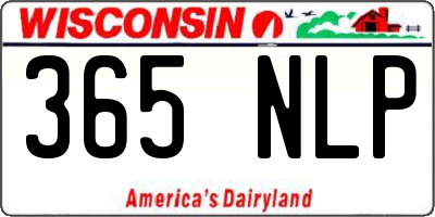 WI license plate 365NLP