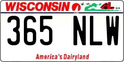 WI license plate 365NLW