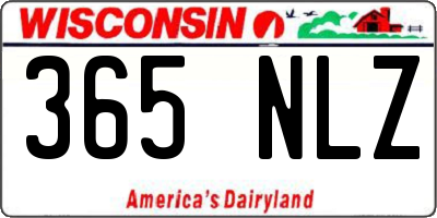 WI license plate 365NLZ