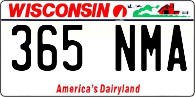 WI license plate 365NMA