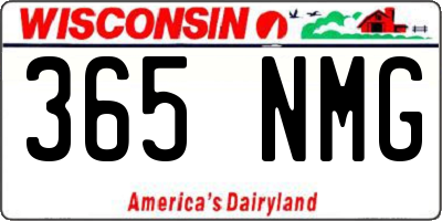 WI license plate 365NMG