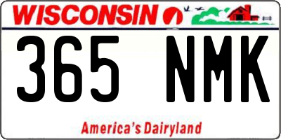 WI license plate 365NMK