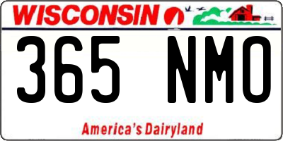 WI license plate 365NMO