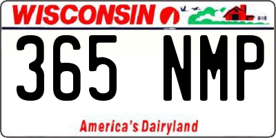 WI license plate 365NMP