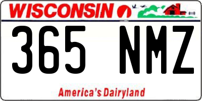 WI license plate 365NMZ
