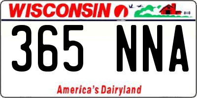 WI license plate 365NNA