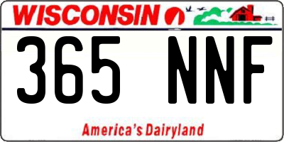 WI license plate 365NNF