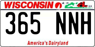 WI license plate 365NNH