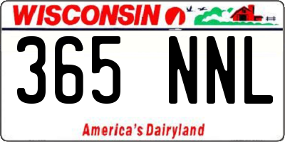 WI license plate 365NNL