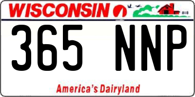 WI license plate 365NNP