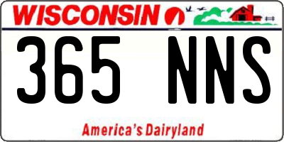 WI license plate 365NNS
