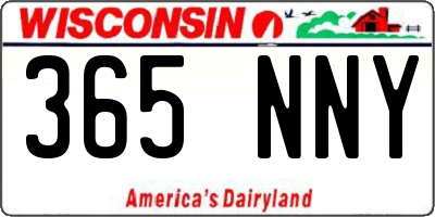 WI license plate 365NNY