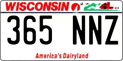 WI license plate 365NNZ