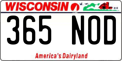 WI license plate 365NOD