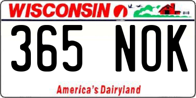 WI license plate 365NOK