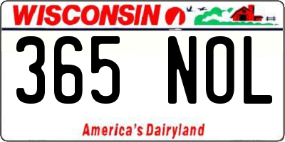 WI license plate 365NOL