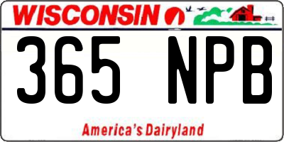 WI license plate 365NPB