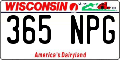 WI license plate 365NPG