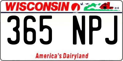 WI license plate 365NPJ