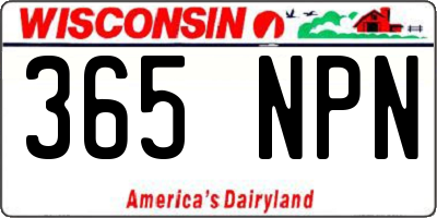 WI license plate 365NPN