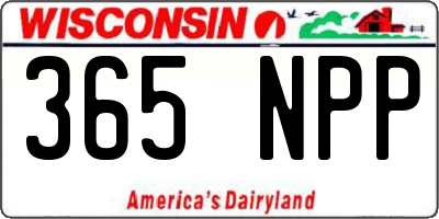 WI license plate 365NPP
