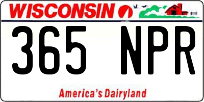 WI license plate 365NPR