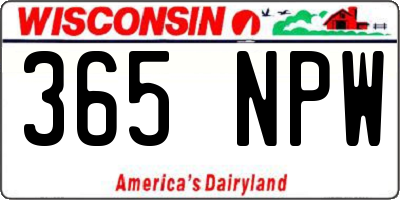 WI license plate 365NPW