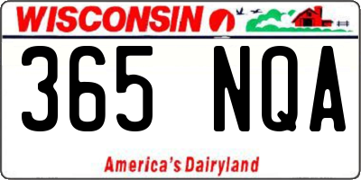 WI license plate 365NQA