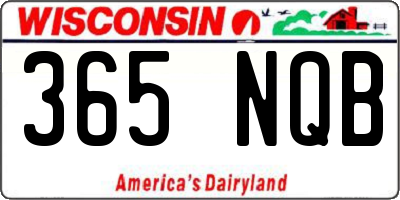 WI license plate 365NQB