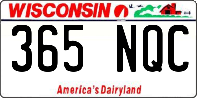WI license plate 365NQC