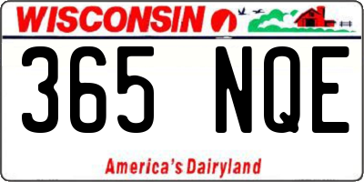 WI license plate 365NQE
