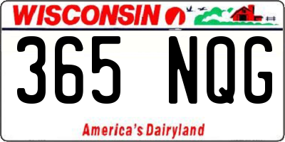 WI license plate 365NQG