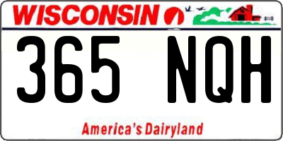 WI license plate 365NQH